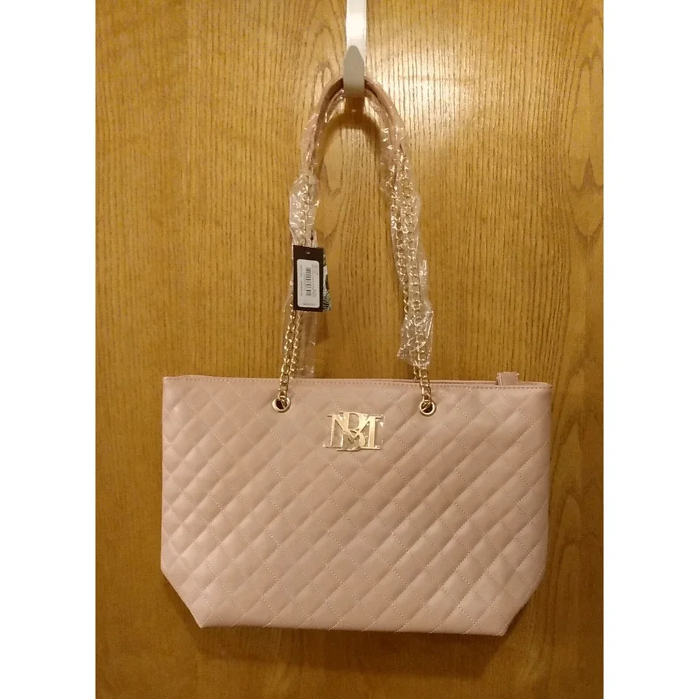 Badgley Mischka BMH-108 Blush Pink Quilted Chain Strap Bag Tote NWT MSRP $129